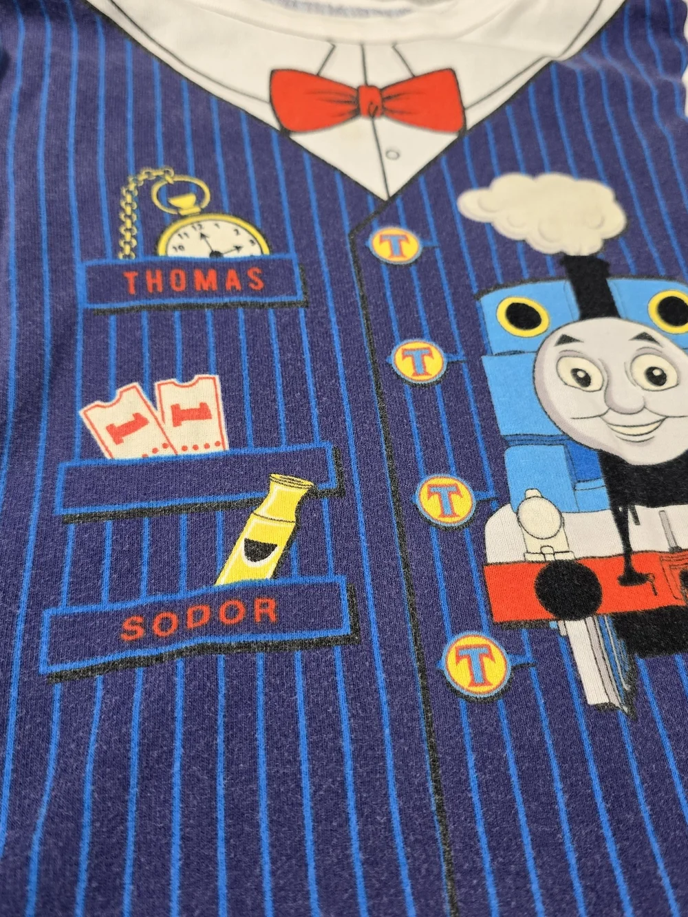 Thomas & Friends Blue Pinstripe Toddler Cotton Pajama Set